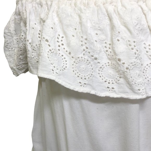 Lucky Brand White Eyelet Off-Shoulder Top - Picture 2 of 4